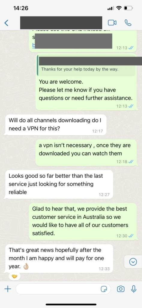 Provided support conversation screenshots preview 3